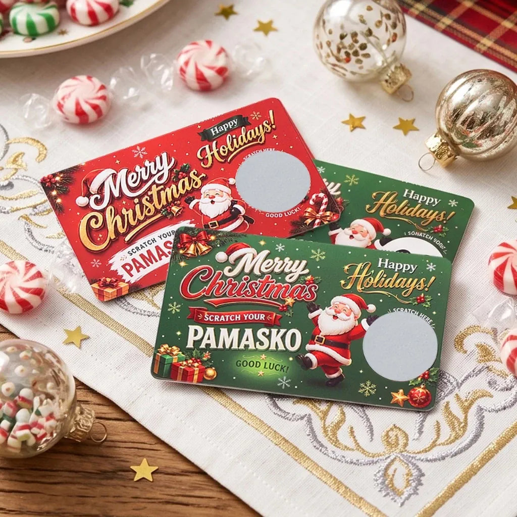 🎁🎄 Scratch & Surprise Christmas Party Cards – Festive Lucky Draw Game for Holiday Fun(red 5pcs +green 5pcs)