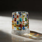 Hand Painted Embossed Rotating Whiskey Glass
