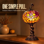 🎃 Halloween Pumpkin Glow Lamp – Vintage Stained-Glass-Style Table Light