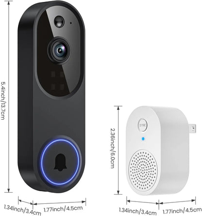 1080P Wireless Video Doorbell Camera with 2-Way Audio, AI Human Detection