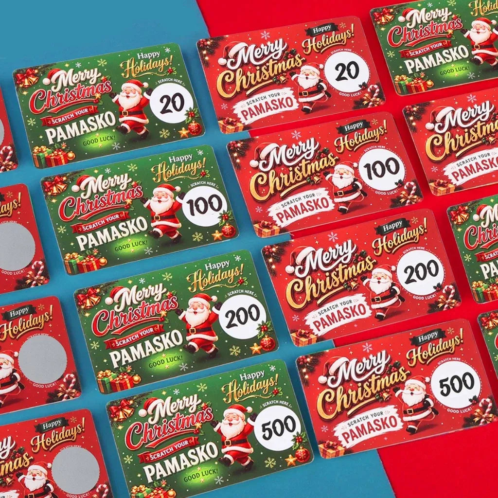 🎁🎄 Scratch & Surprise Christmas Party Cards – Festive Lucky Draw Game for Holiday Fun(red 5pcs +green 5pcs)