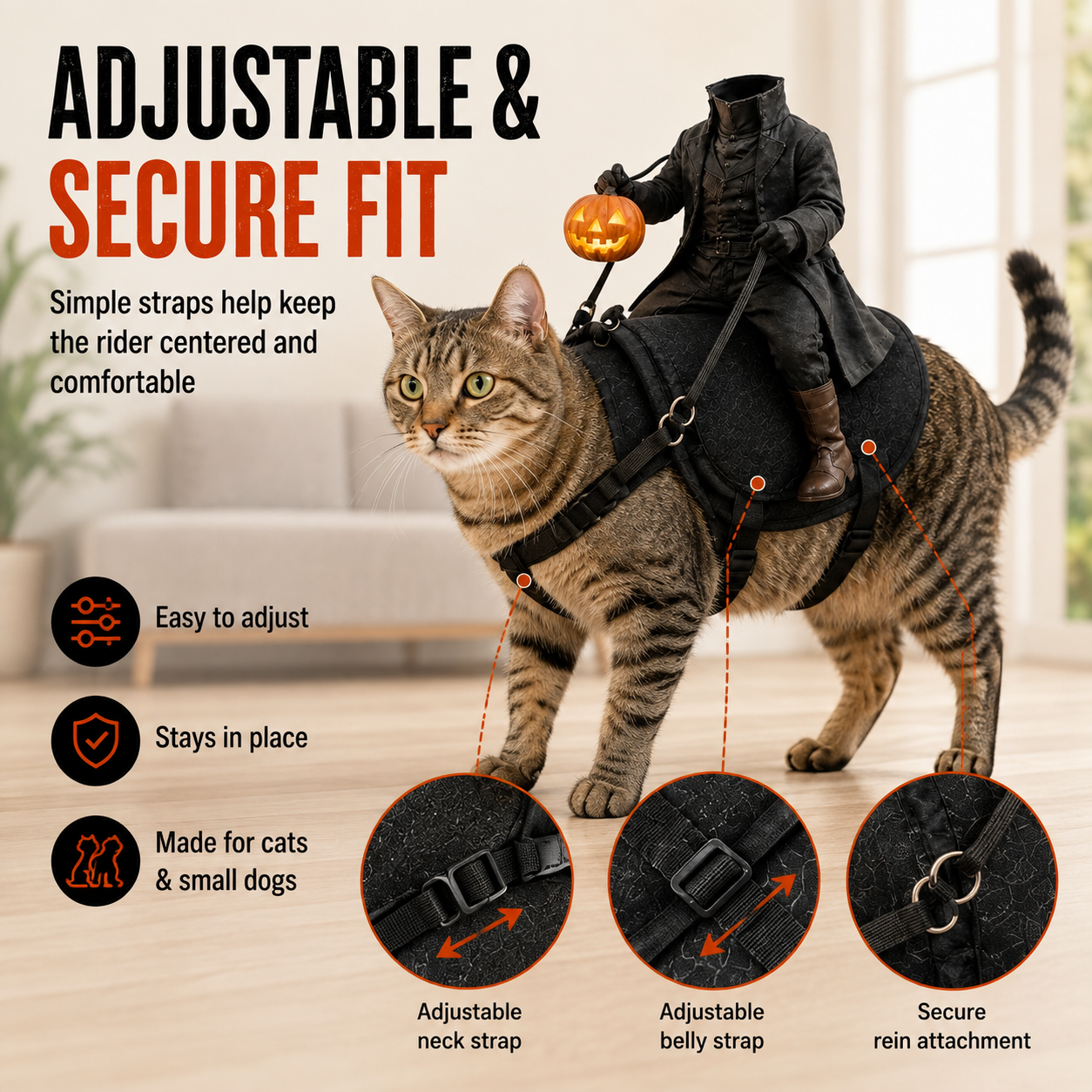 😺The Headless Horseman Rider Pet Costume🎃