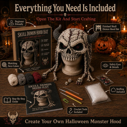 Halloween Monster Hood DIY Crochet Kit