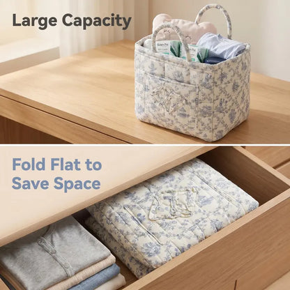🔥 Machine Washable Floral Car Storage Basket  🌸📦