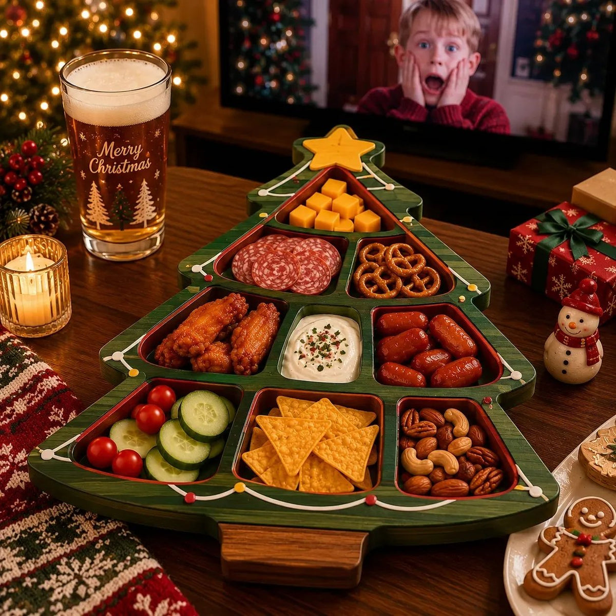 🎄 Christmas Snack Serving Tray(11.8 × 11.8 × 2.0 in)