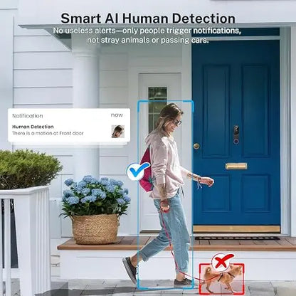 1080P Wireless Video Doorbell Camera with 2-Way Audio, AI Human Detection