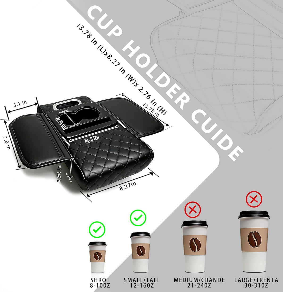 Model High Quality Leather Multifunctional Car Armrest Cushion