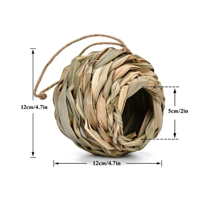 ✨ Handwoven Straw Spherical Bird Nest 🐦
