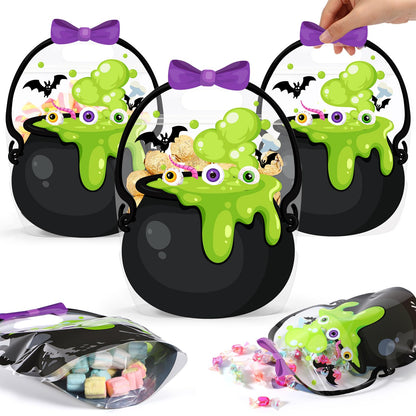 Plastic Halloween Gift Bags -with Handles-(1 pack= 10 pcs)