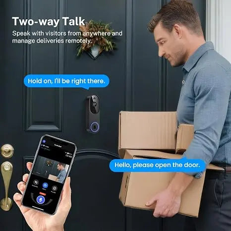 1080P Wireless Video Doorbell Camera with 2-Way Audio, AI Human Detection