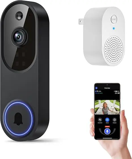 1080P Wireless Video Doorbell Camera with 2-Way Audio, AI Human Detection