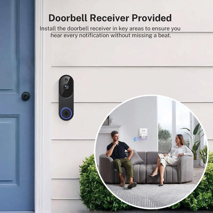 1080P Wireless Video Doorbell Camera with 2-Way Audio, AI Human Detection