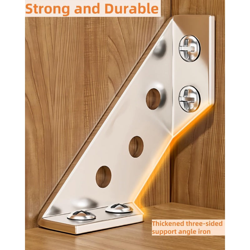 Stainless Steel Corner Braces, 6-Pack 90° Joint Plates with Screws