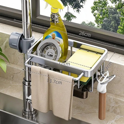 Faucet-Hanging Drain Rack with Removable Drip Tray