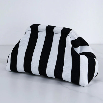 Women's Striped Clip-Top Cloud Handbag