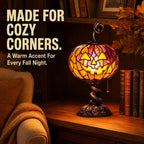 🎃 Halloween Pumpkin Glow Lamp – Vintage Stained-Glass-Style Table Light