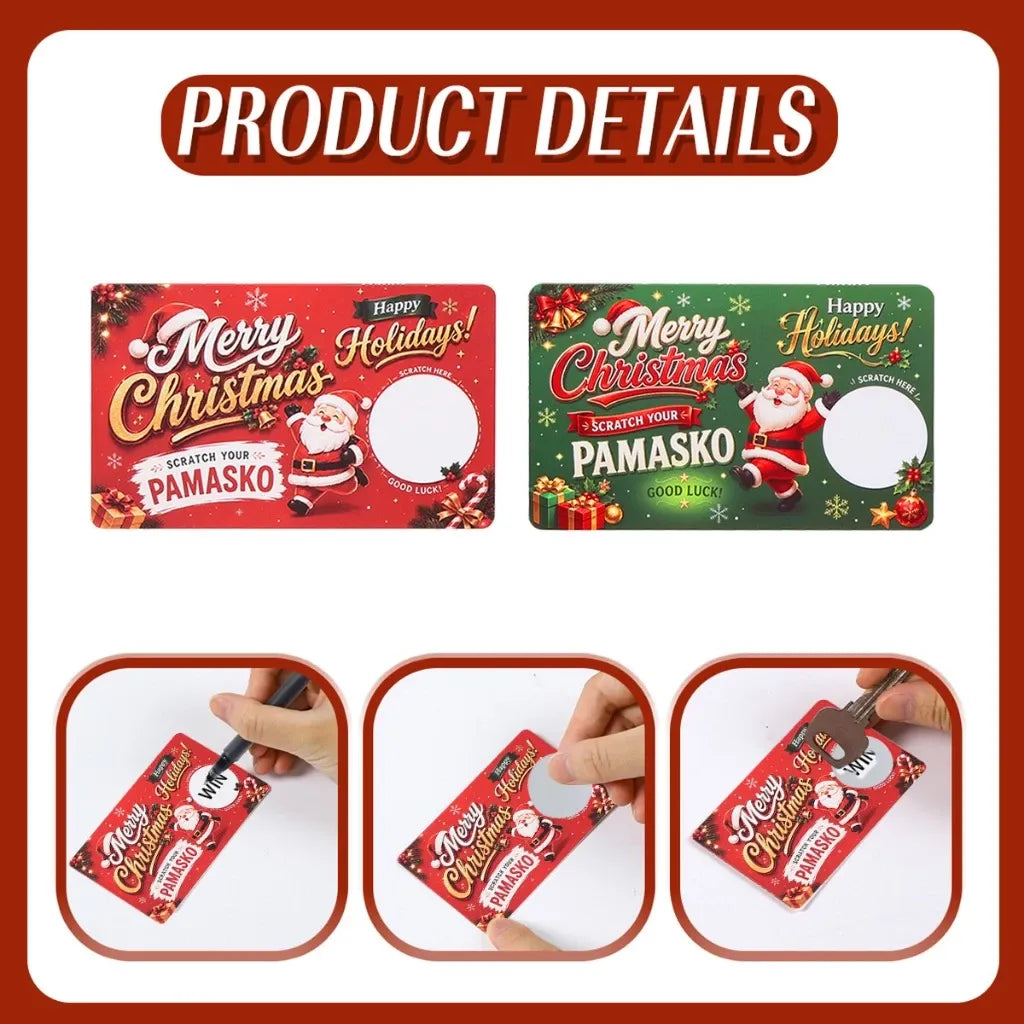 🎁🎄 Scratch & Surprise Christmas Party Cards – Festive Lucky Draw Game for Holiday Fun(red 5pcs +green 5pcs)
