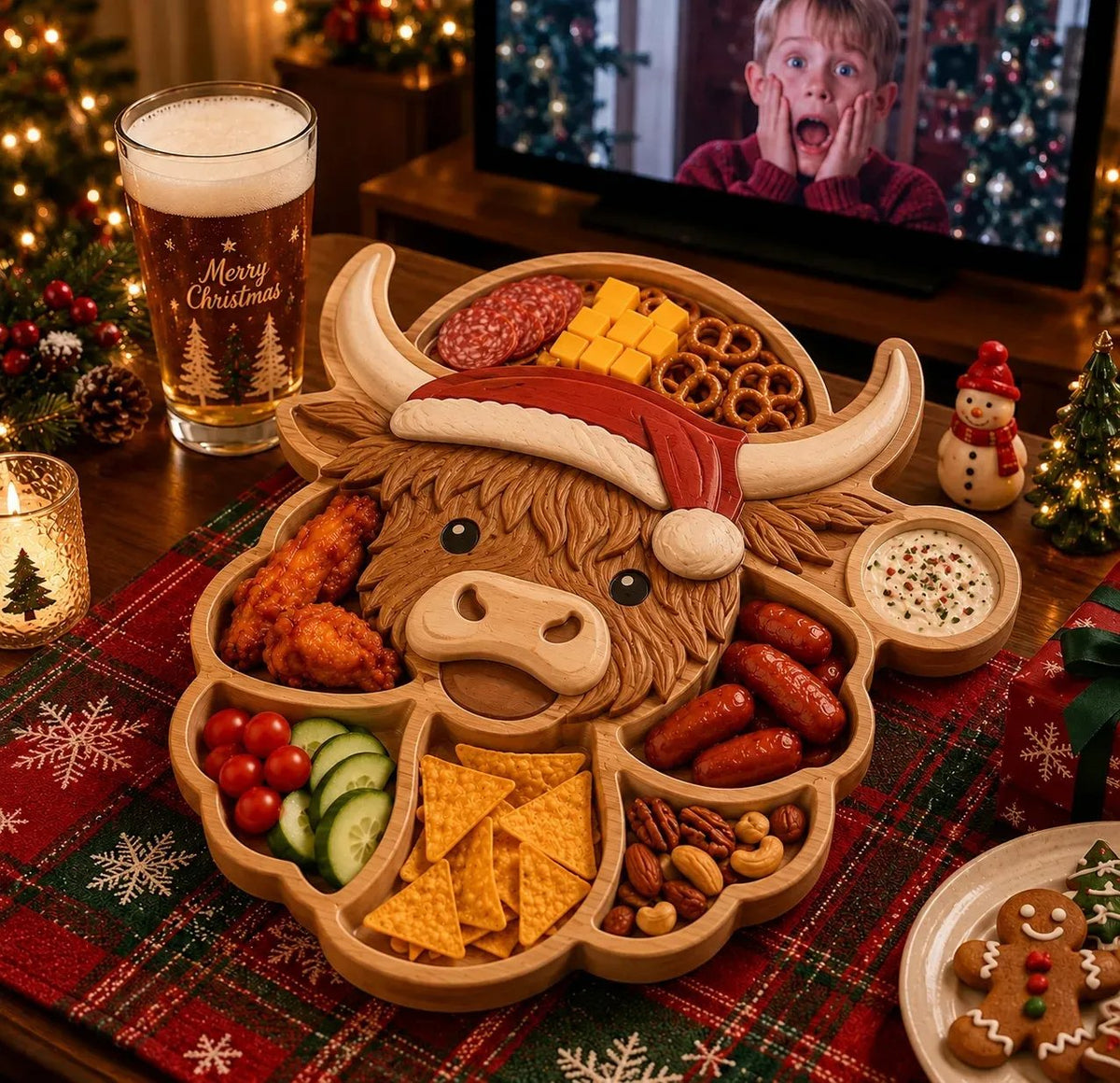 🎄 Christmas Snack Serving Tray(11.8 × 11.8 × 2.0 in)