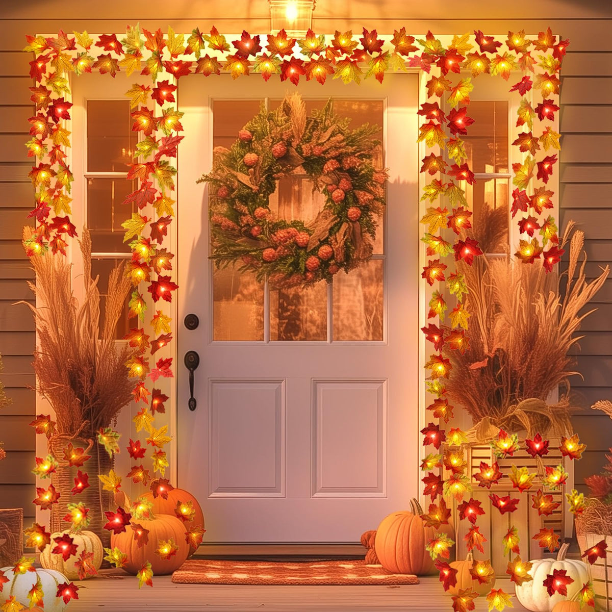 Fall Decorations for Home Maple Leaf Lights(19.7in 40 light)