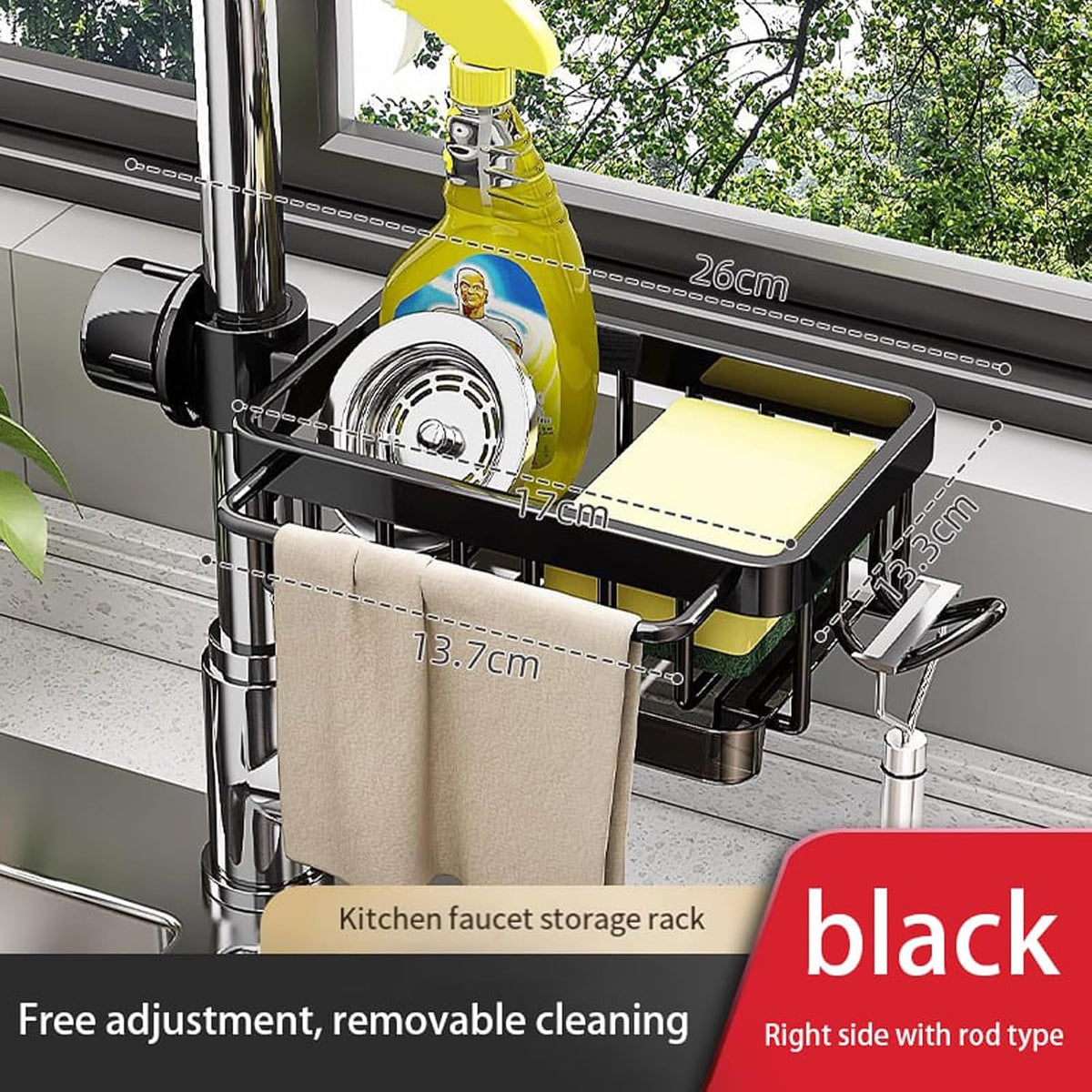 Faucet-Hanging Drain Rack with Removable Drip Tray
