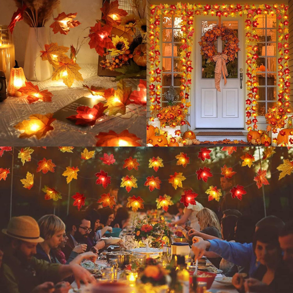 Fall Decorations for Home Maple Leaf Lights(19.7in 40 light)