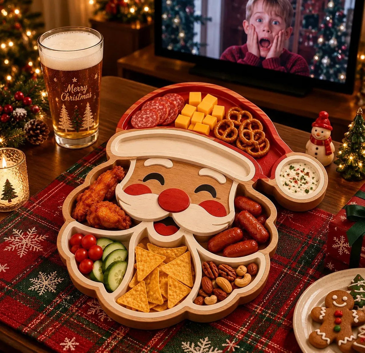 🎄 Christmas Snack Serving Tray(11.8 × 11.8 × 2.0 in)