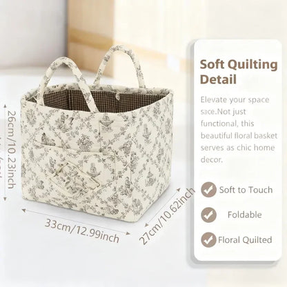 🔥 Machine Washable Floral Car Storage Basket  🌸📦