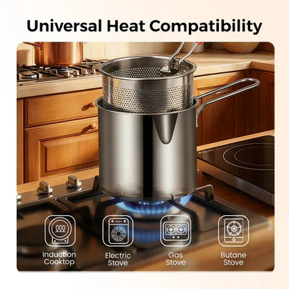 304 Stainless Steel Multifuntional Fryer-Avoid Burns