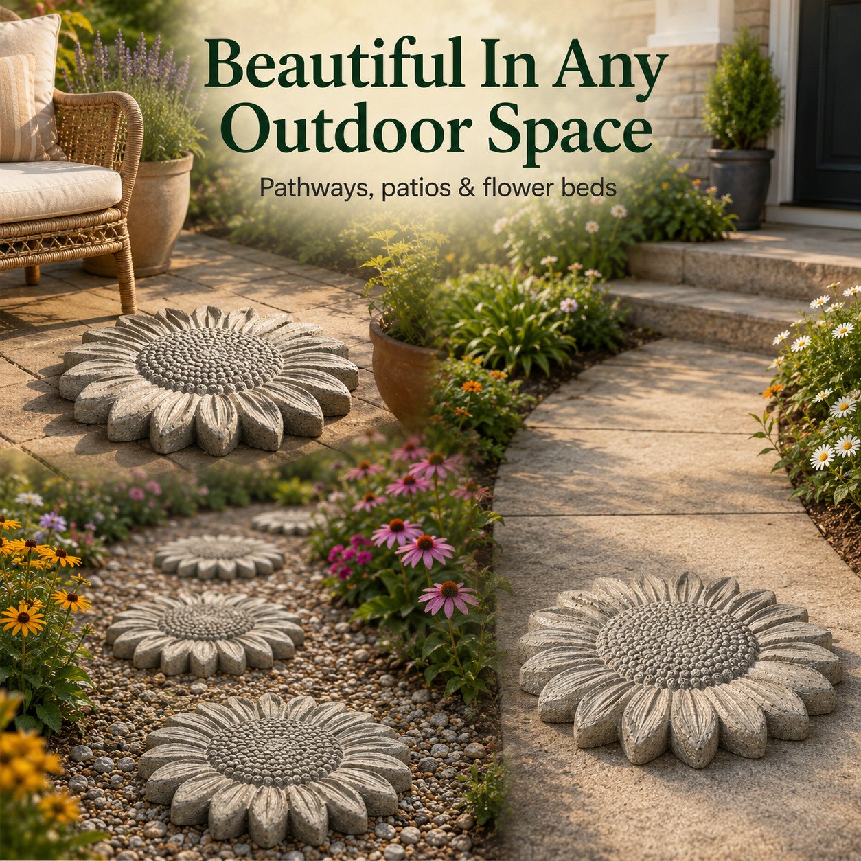 🌻Reusable Sunflower Stepping Stone Mold