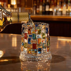 Hand Painted Embossed Rotating Whiskey Glass