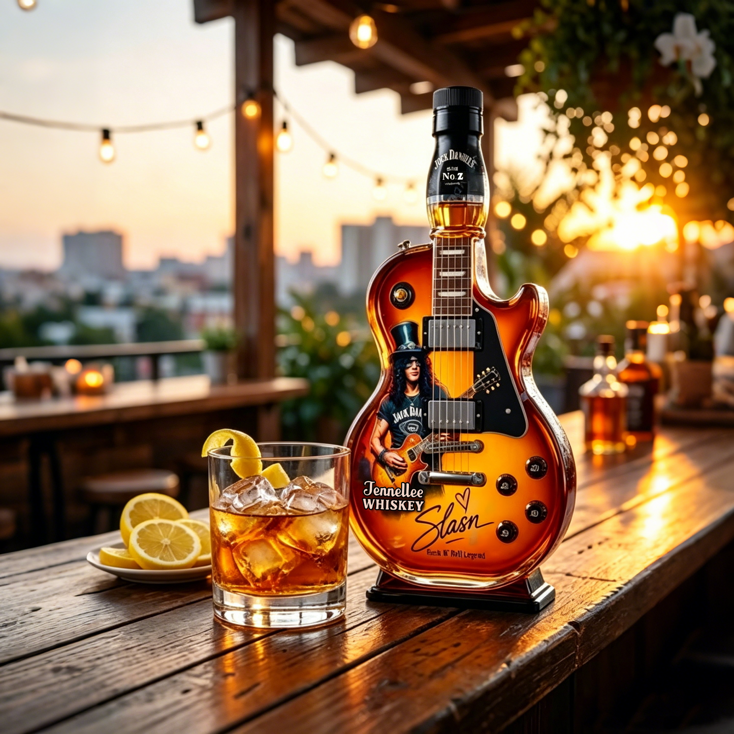 Guitar Figurine Spirit Bottle