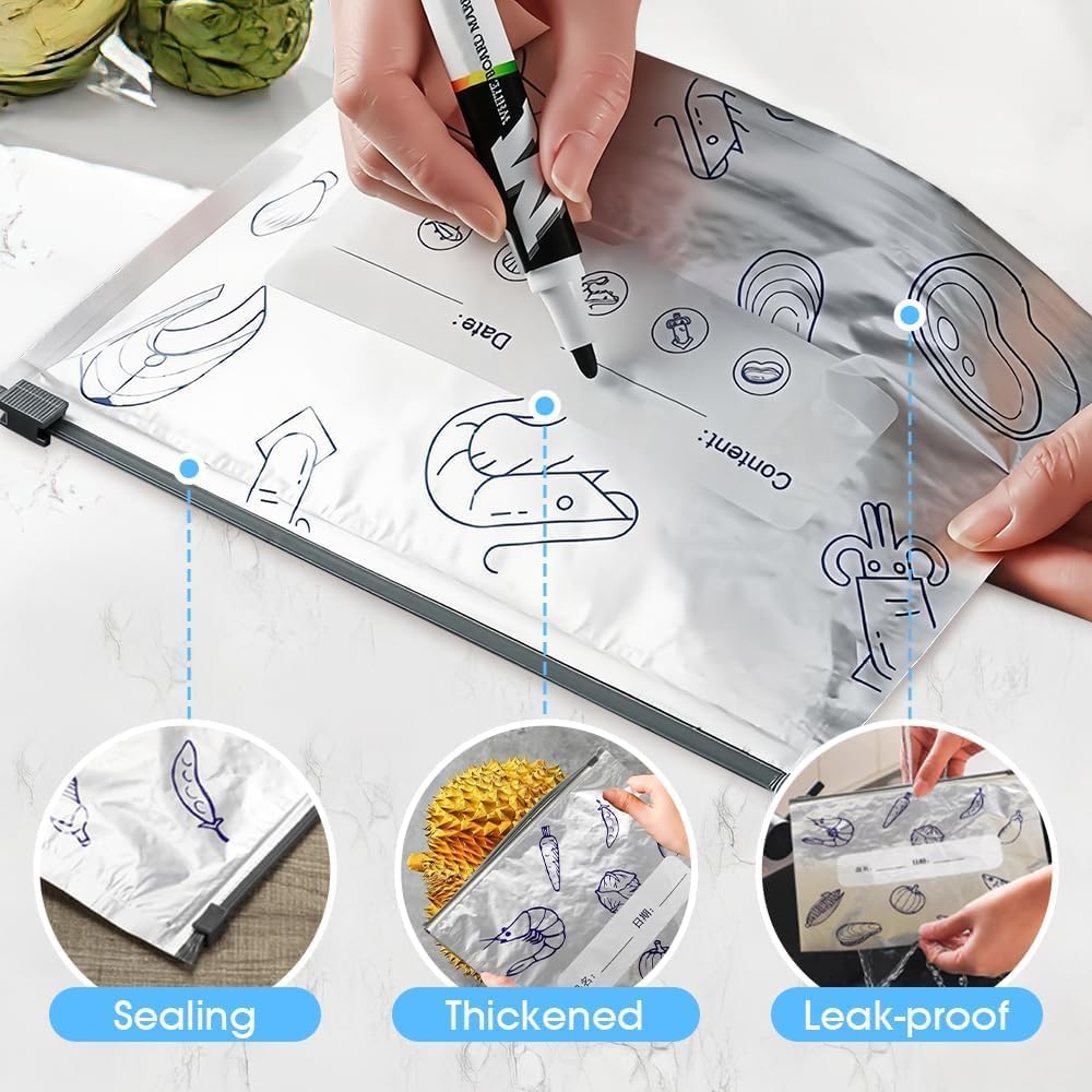 Reusable Aluminum Foil Sealable Food Storage Bags