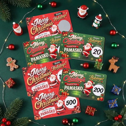 🎁🎄 Scratch & Surprise Christmas Party Cards – Festive Lucky Draw Game for Holiday Fun(red 5pcs +green 5pcs)