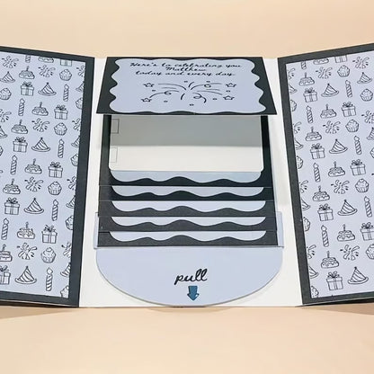Personalized Waterfall Christmas Gift Card Booklet | Handmade Holder for 4 Gift Cards