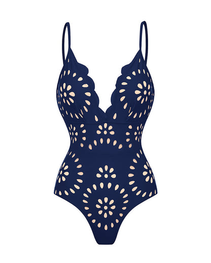 Flower Hollow One Piece Swimsuit and Skirt*
