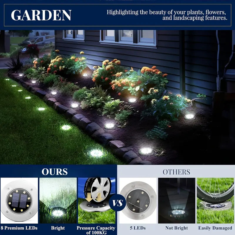 Outdoor Waterproof Solar Lights for Outside (8 Pack)