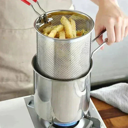 304 Stainless Steel Multifuntional Fryer-Avoid Burns