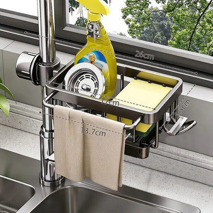 Faucet-Hanging Drain Rack with Removable Drip Tray