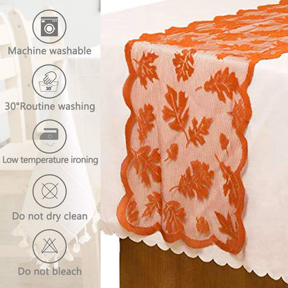 Maple Leaf Lace Fall Table Runner – 13" x 72"