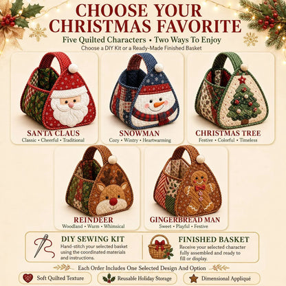 🎄 Christmas Character Quilted Carry Basket DIY Kit