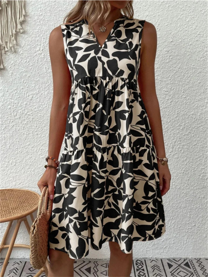 Women's Floral Flowy Midi Dress in Floral for Date Night
