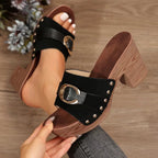 Women's Block-Heel Sandals with Cushioned Sole for All-Day Comfort
