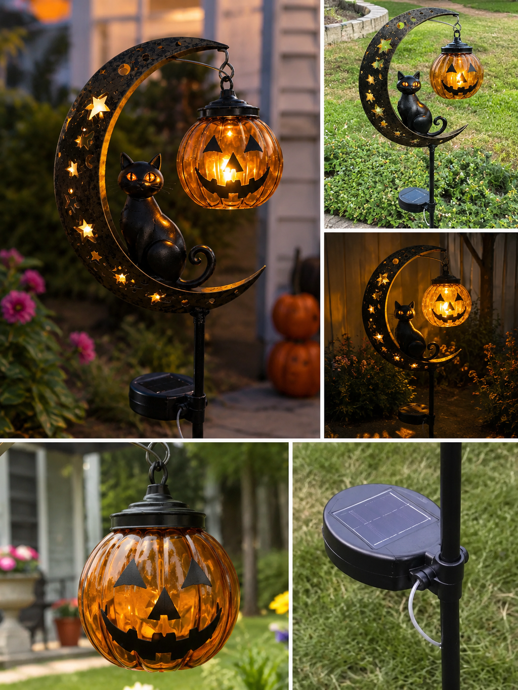 Pumpkin Moon Garden Stake Light