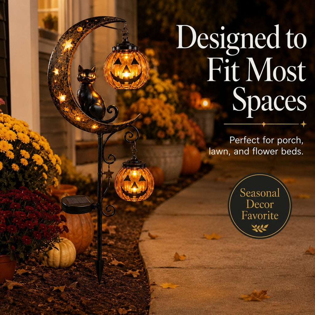Pumpkin Moon Garden Stake Light