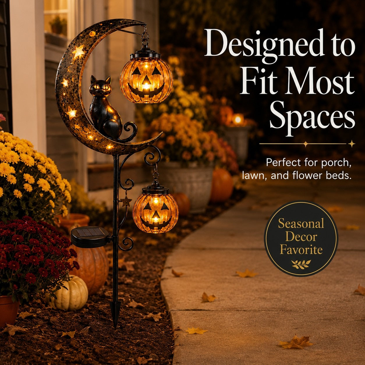 Pumpkin Moon Garden Stake Light