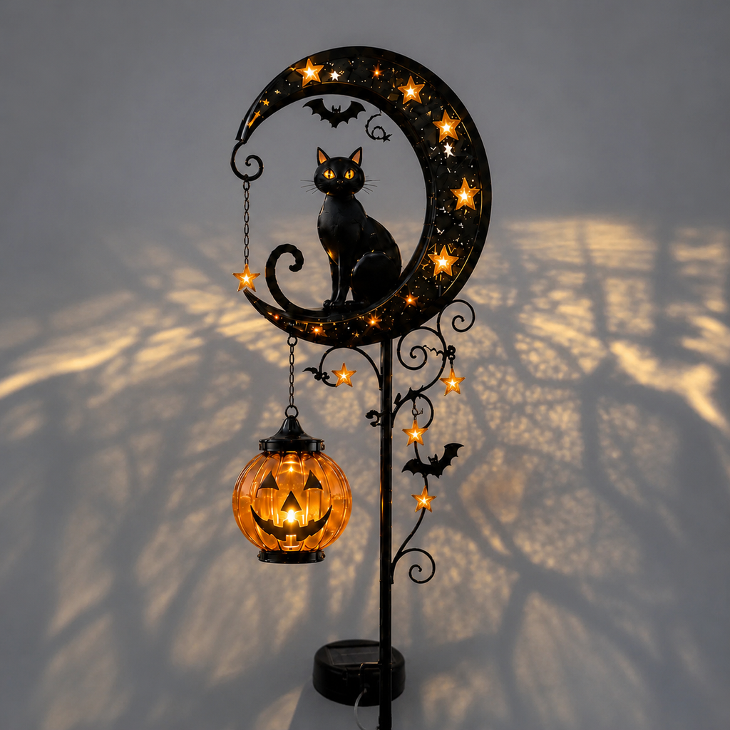Pumpkin Moon Garden Stake Light