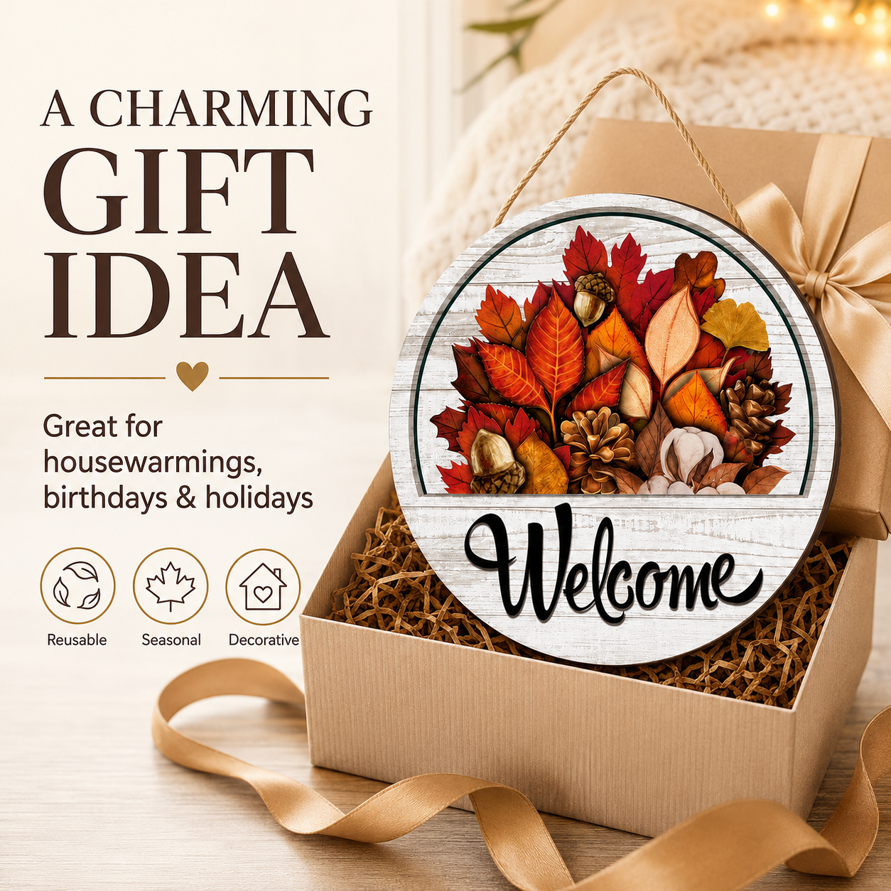 🔥 16 Pcs Interchangeable Welcome Sign for Front Door