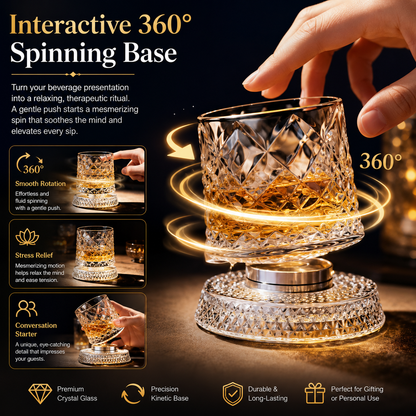 Luxury 360° Spinning Crystal Glass