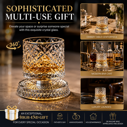 Luxury 360° Spinning Crystal Glass
