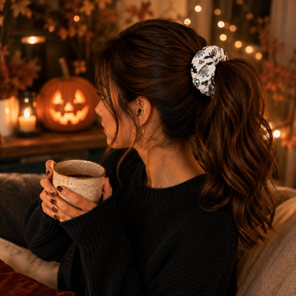 🎃 Hand-Illustrated Halloween Scrunchie Collection (6pc, Limited Batch)